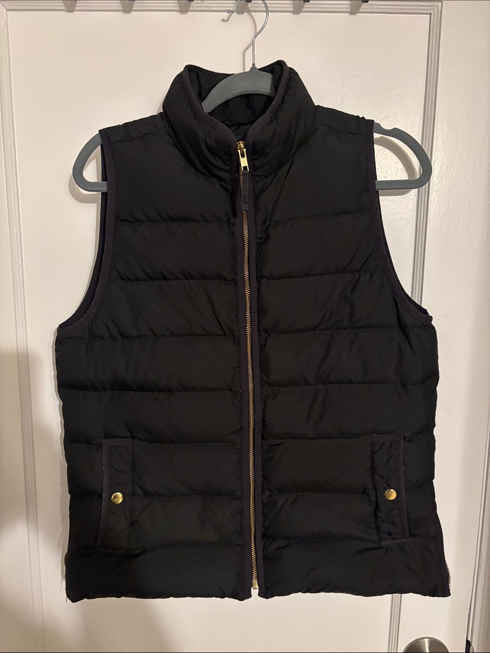 J. Crew Black Quilted Vest with Subtle Shine